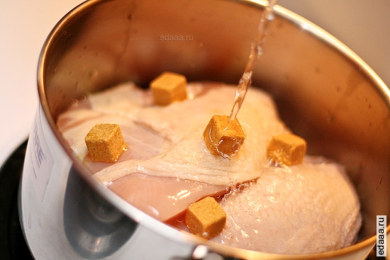 Кремовый суп с курицей и тестом